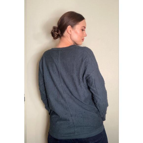 Pas de Calais - Deep Teal Cotton Sweatshirt ~ Textured Simplicity! ~ Sz 36 - Picture 3 of 7